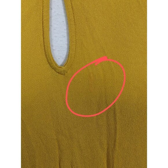 Old Navy Ruffle Trim Dress Womens L Sunflower Gold Yellow Elastic Waist Lined - Picture 8 of 8